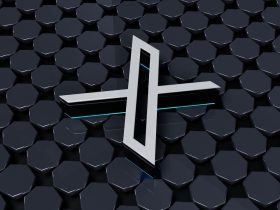 a white cross on a black background of hexagonal hexagons
