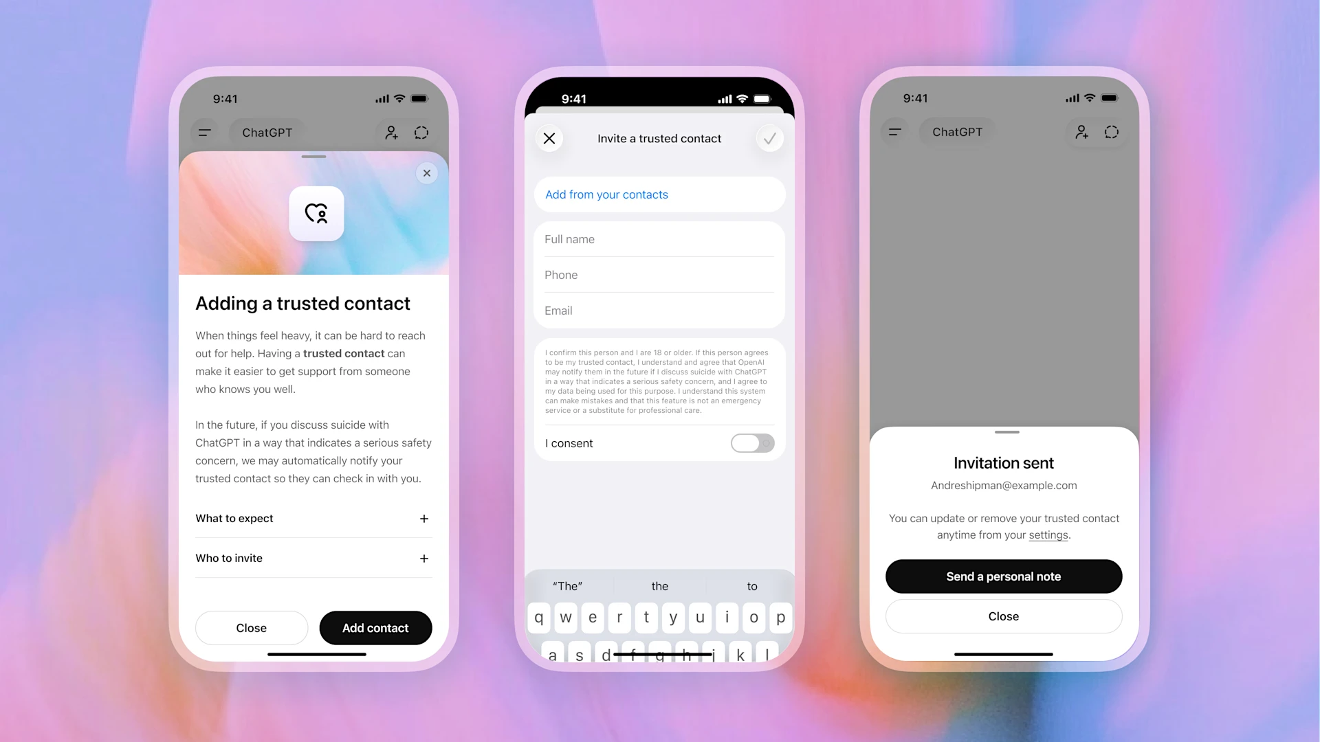 ChatGPT introduce Trusted Contact, il contatto di fiducia per le situazioni di crisi