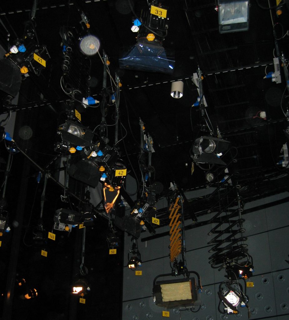 Lighting equipment at the Television studio of Hessischer Rundfunk in Main Tower, Frankfurt am Main