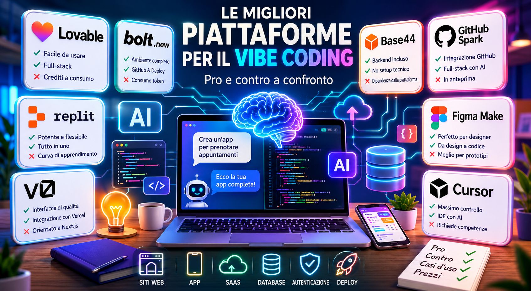 Le migliori piattaforme per il vibe coding: pro e contro