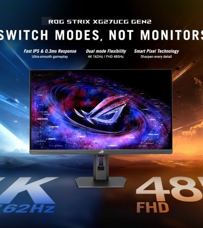 Monitor ASUS ROG Strix XG27UCG Gen2 Dual Mode, 4K a 162 Hz e Full HD a 485 Hz