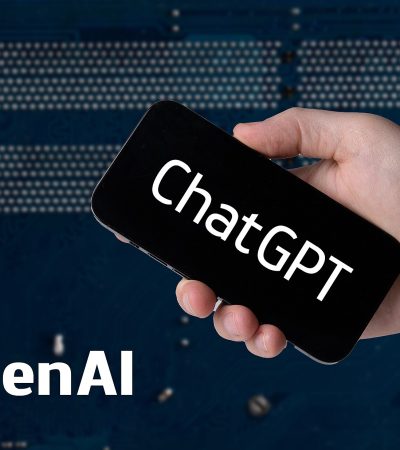 ChatGPT iCloud: smartphone con l'app di ChatGPT e il logo OpenAI