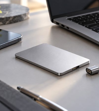 SSD portatile e smartphone: immagine illustrativa creata con IA