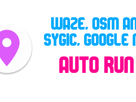 Navi AutoRun (Auto Launch Maps: Bluetooth): grafica ufficiale della scheda Google Play con l'icona dell'app e i nomi delle app di navigazione compatibili