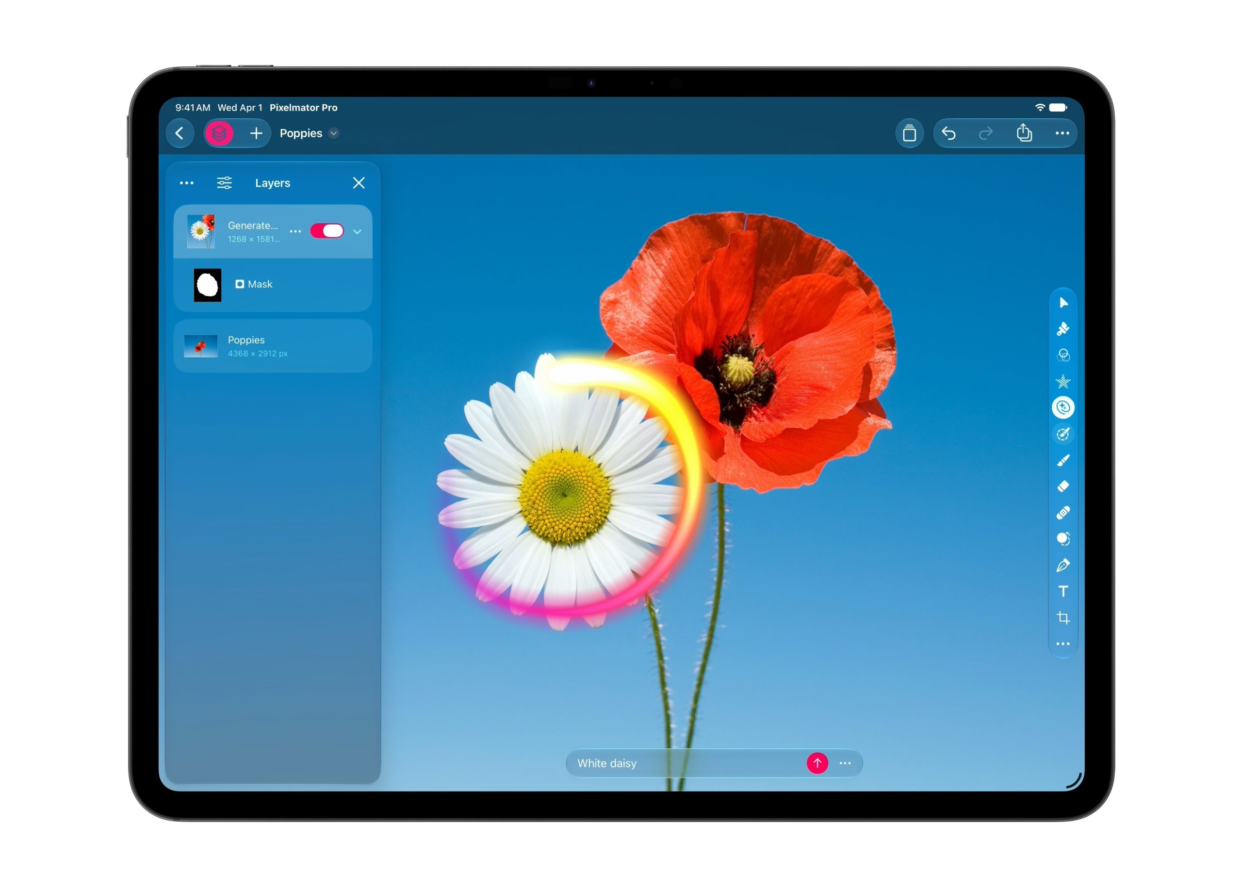 Pixelmator Pro con la funzione Generate Fill