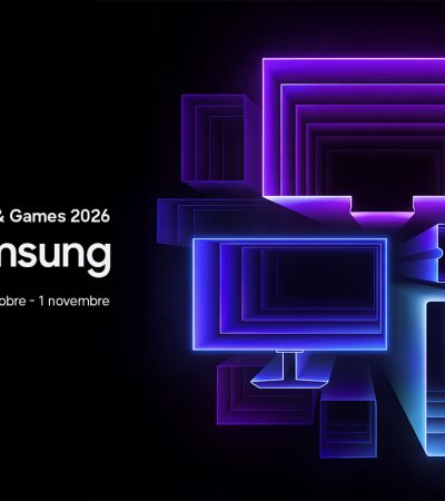 Grafica PLAY SAMSUNG a Lucca Comics & Games 2026, dal 28 ottobre al 1° novembre