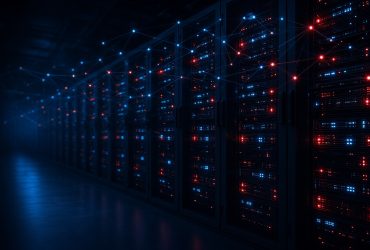 Server in un data center con luci di rete