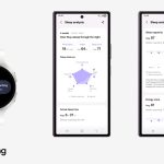 Schermate Samsung Health con grafico Equilibrio del sonno e Galaxy Watch