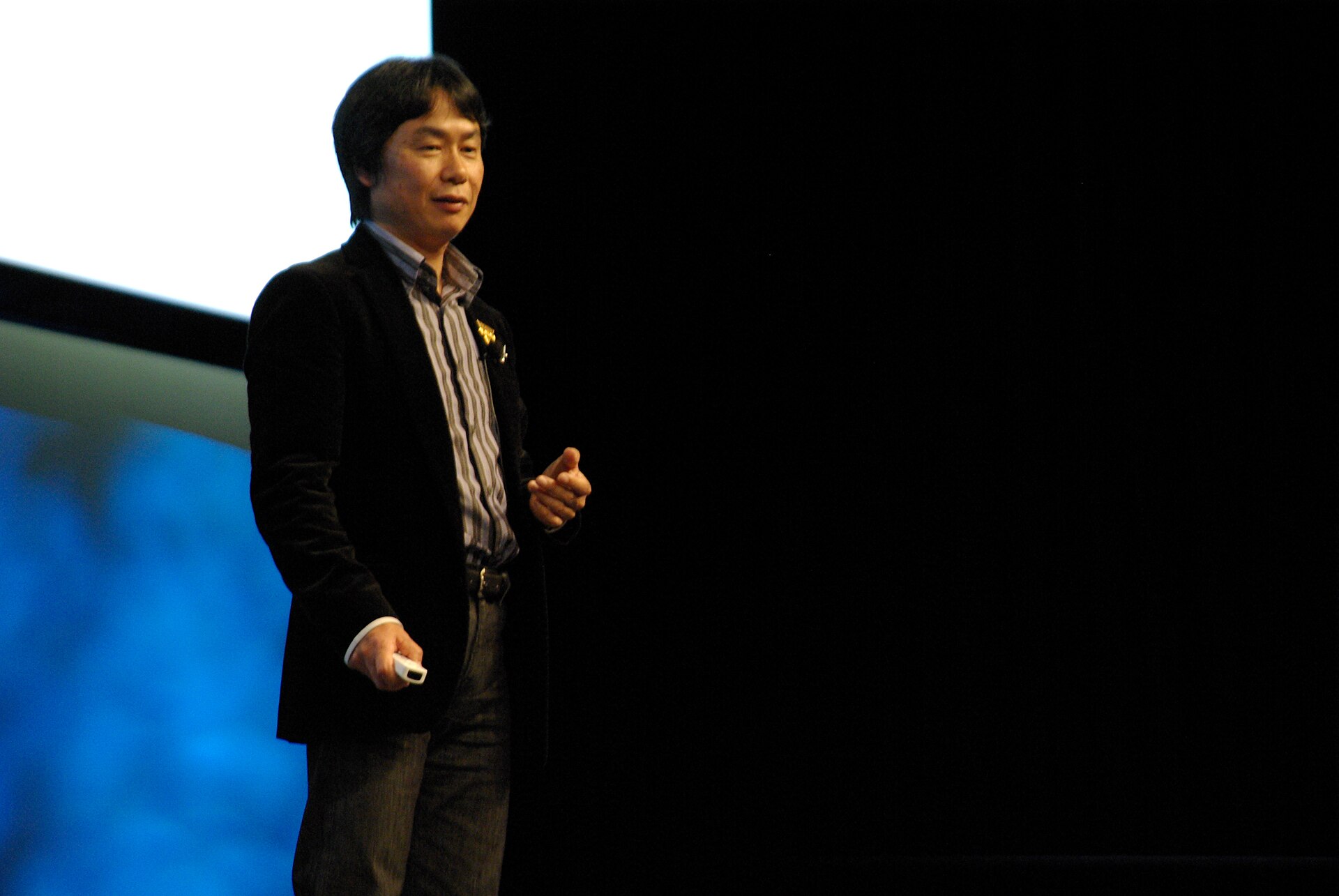 Shigeru Miyamoto sul palco della Game Developers Conference 2007