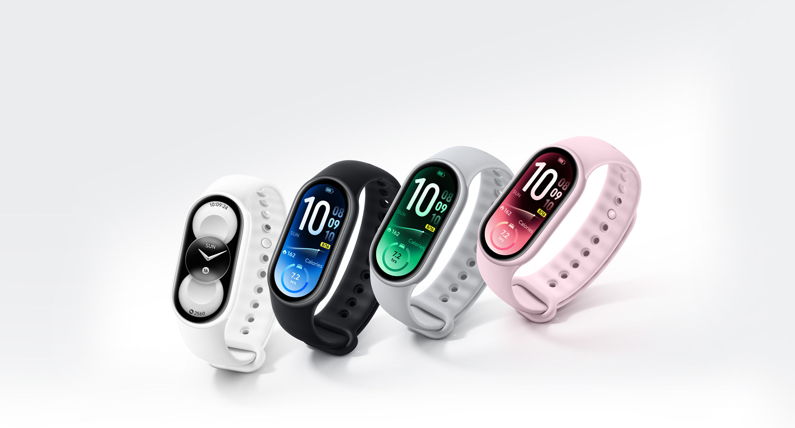 Xiaomi Smart Band 11 nei colori bianco, nero, argento e rosa